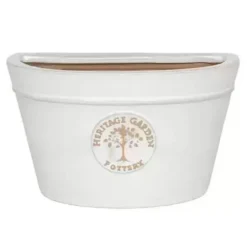 Woodlodge 26cm White Edwardian Glazed Wall Planter